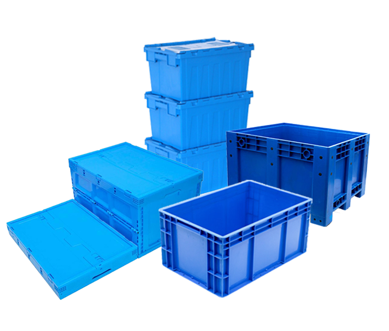 Plastiktüten, Kisten und Behälter