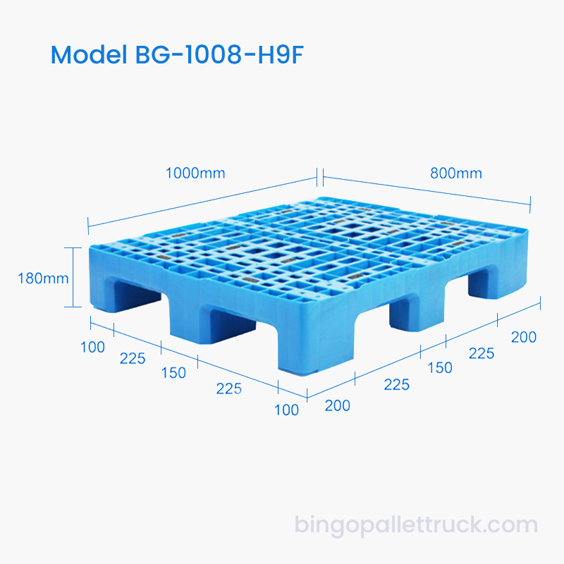 Hochleistungs-Kunststoffpalette mit hoher Kapazität (1000 x 800 mm) für die Industrielogistik