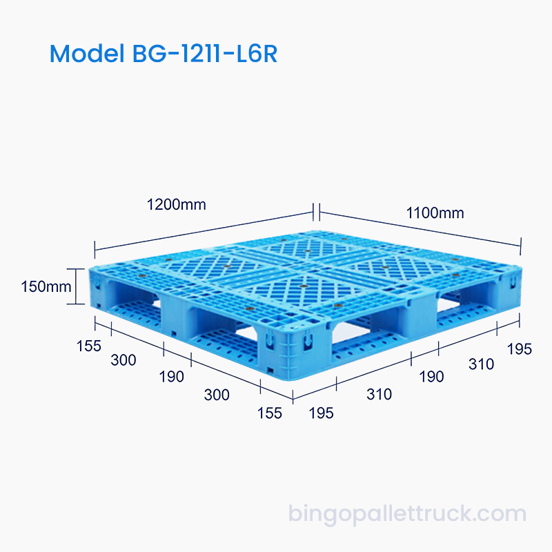 Umweltfreundliche, recycelbare 1200 x 1100 mm große Kunststoffpalette für nachhaltige Logistik