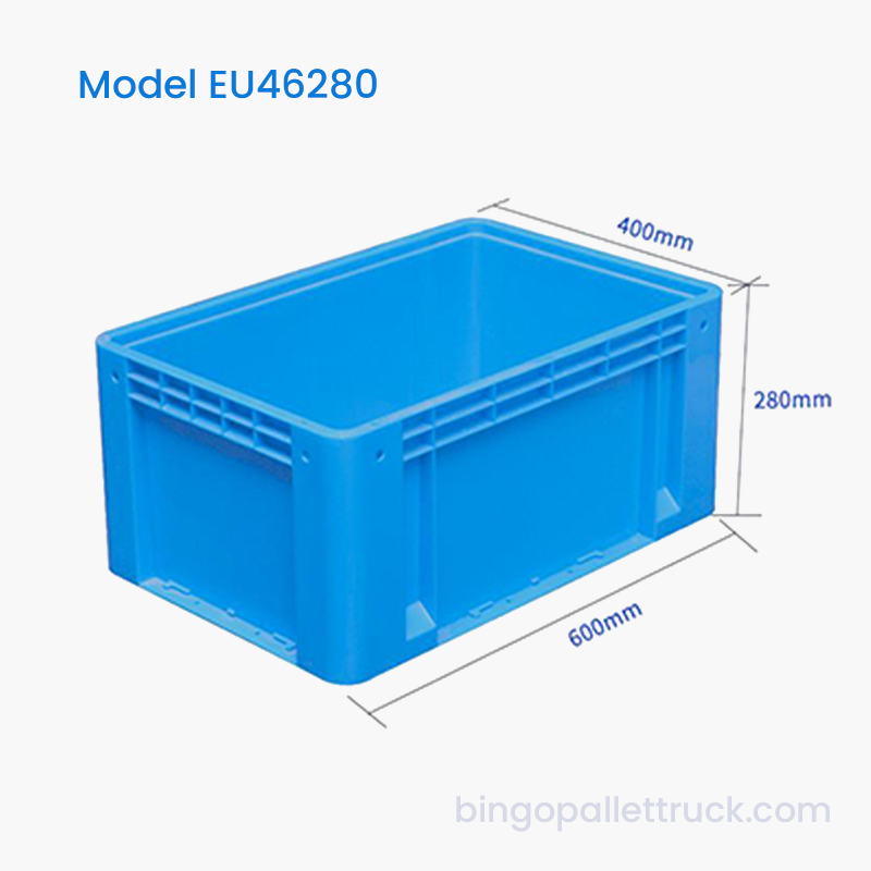 Robuste EU-Tragebox mit 58 Litern Fassungsvermögen für den Transport von Autoteilen und Hardware