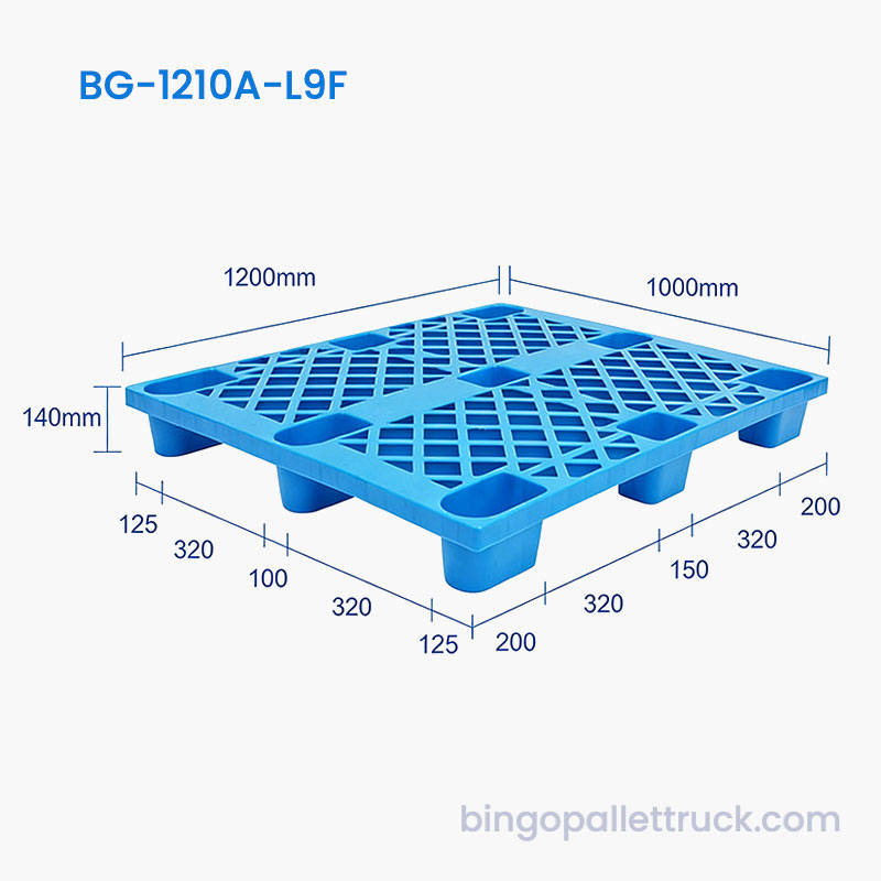 1200 x 1000 mm leichte Kunststoffpalette für Lager
